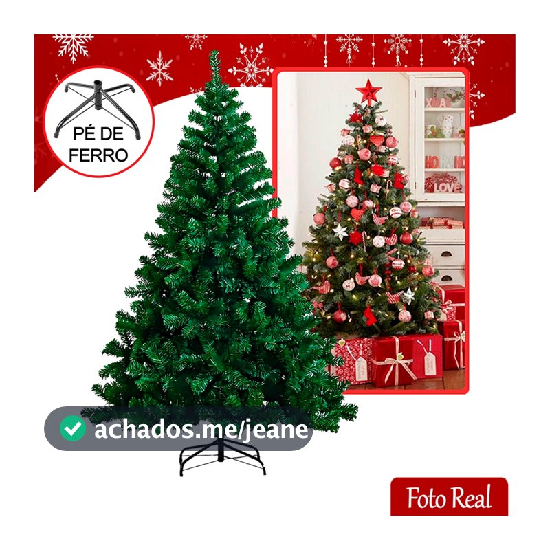 Árvore de Natal Pinheiro 2,10m 1150 Galhos Cheia Verde Luxo Tradicional