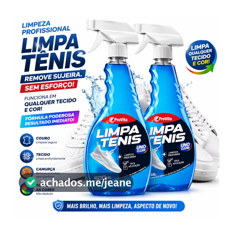 2 Limpa Tênis À Seco Spray Premium 500ml Remove Sujeira Pesada Renova Calçado Solado Branco Colorido
