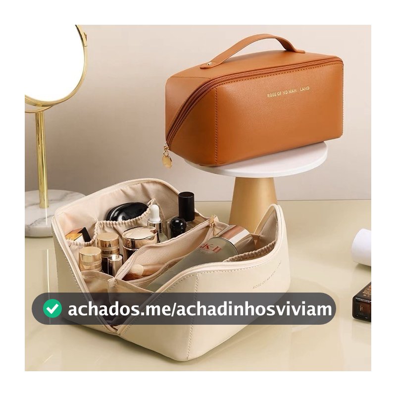 Necessaire Bolsa De Maquiagem Em Couro Armazenamento De Cosméticos Saco De Viagem Organizador De Bagagem De Beleza yobel