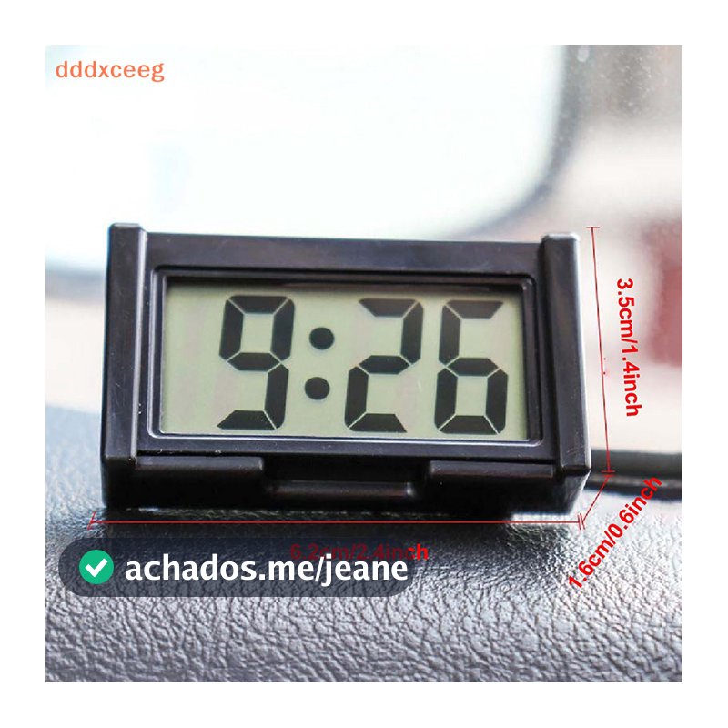 [dddxceeg] Veículo De Relógio Digital Do Painel Carro Autoadesivo Com Display LCD Para O Dia Tempo