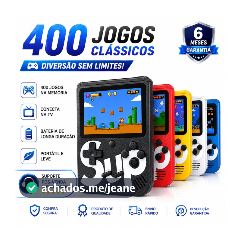 🔥 Mini Video Game Sup Game Box 400 Jogos Em 1 Portátil Jogos Antigos Clássicos Anos 80