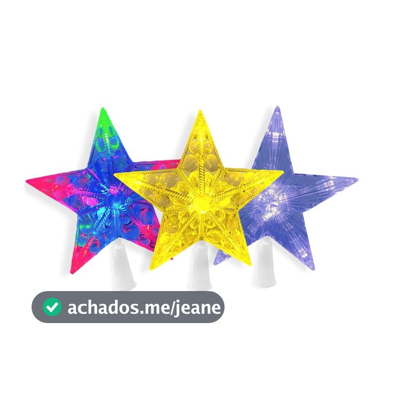 01 Estrela Ponteira Ponta Arvore Natal Colorida Led Pisca