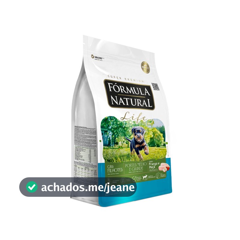 Ração Fórmula Natural Life Cães Filhotes Porte Médio e Grande 15kg Adimax
