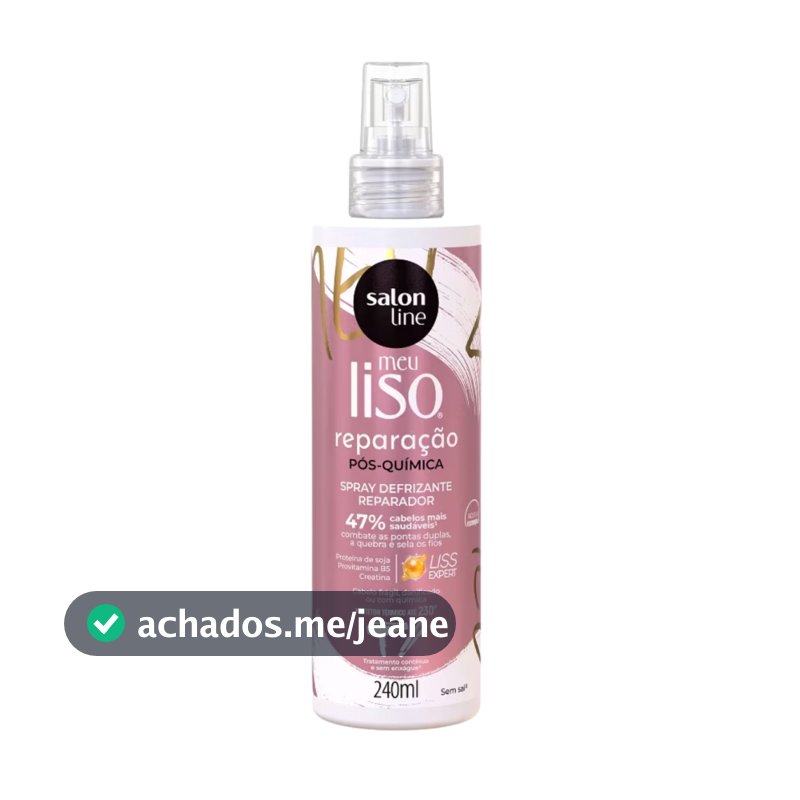 Spray Defrizante Protetor Termico Salon Line Meu Liso 240ml Proteção Térmica, Alinhamento Absoluto, Ação Antifrizz