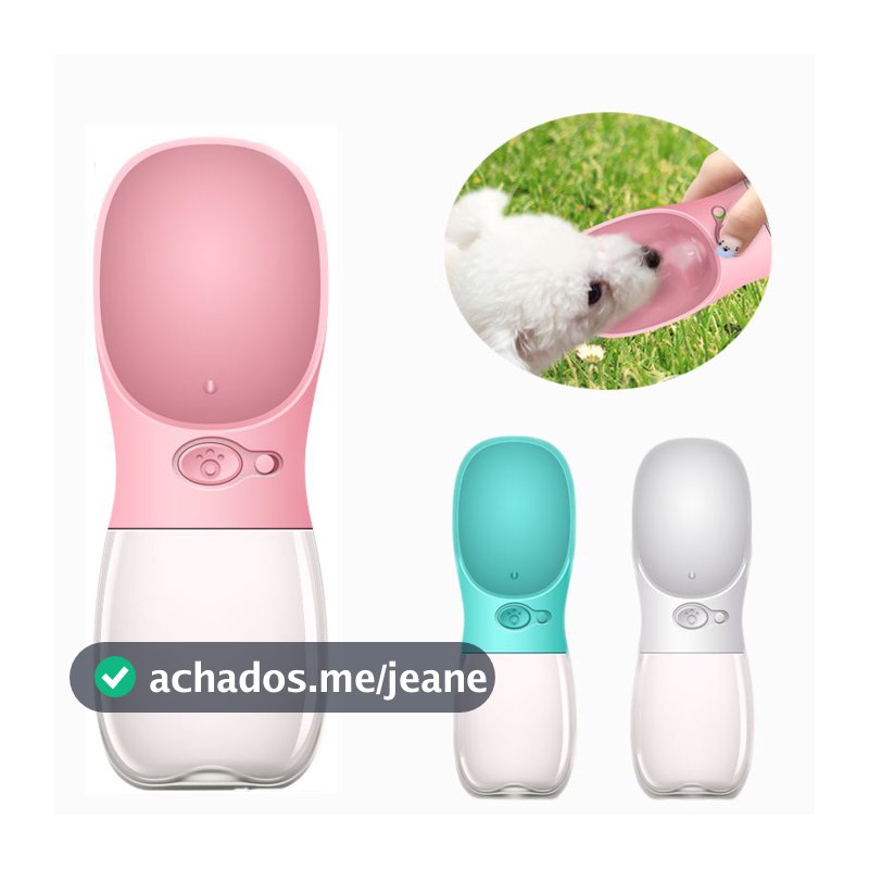 Garrafa Água Bebedouro 350ml Portátil Pet Cachorro Passeio
