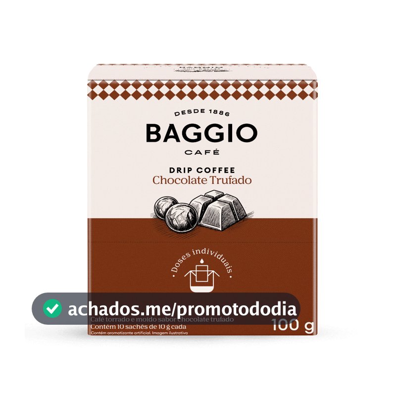 Baggio Drip Coffee Aroma Chocolate Trufado - Caixa com 10 Sachês 10g