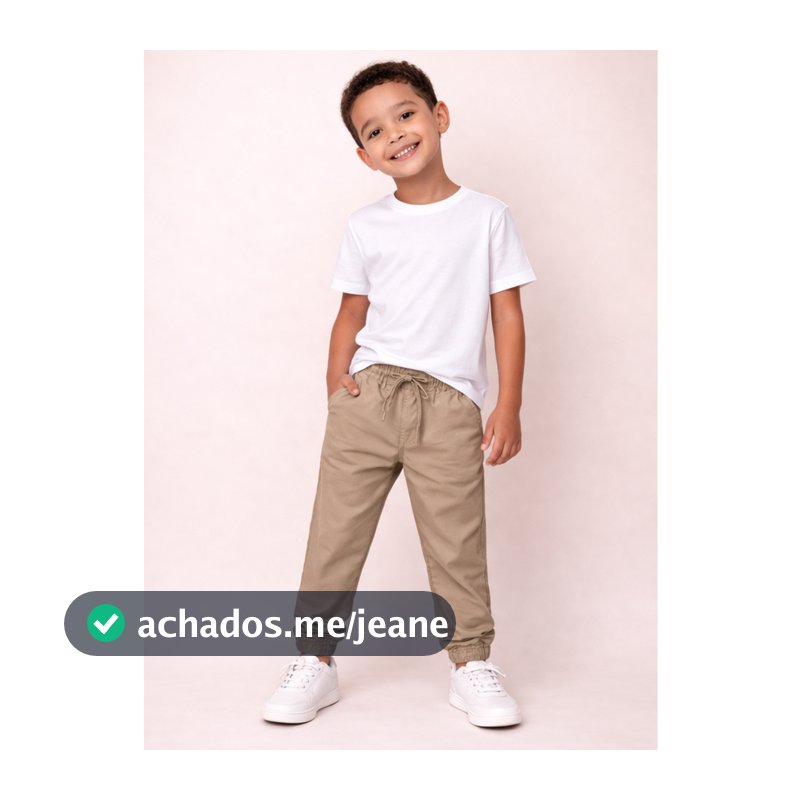 Calça Jogger INFANTIL de Sarja Menino Alta Qualidade Slim Fit Brim Criança