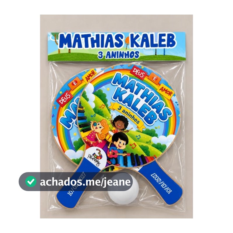 20 KIT Raquetes de ping pong Lembrancinha personalizada Festa Infatil