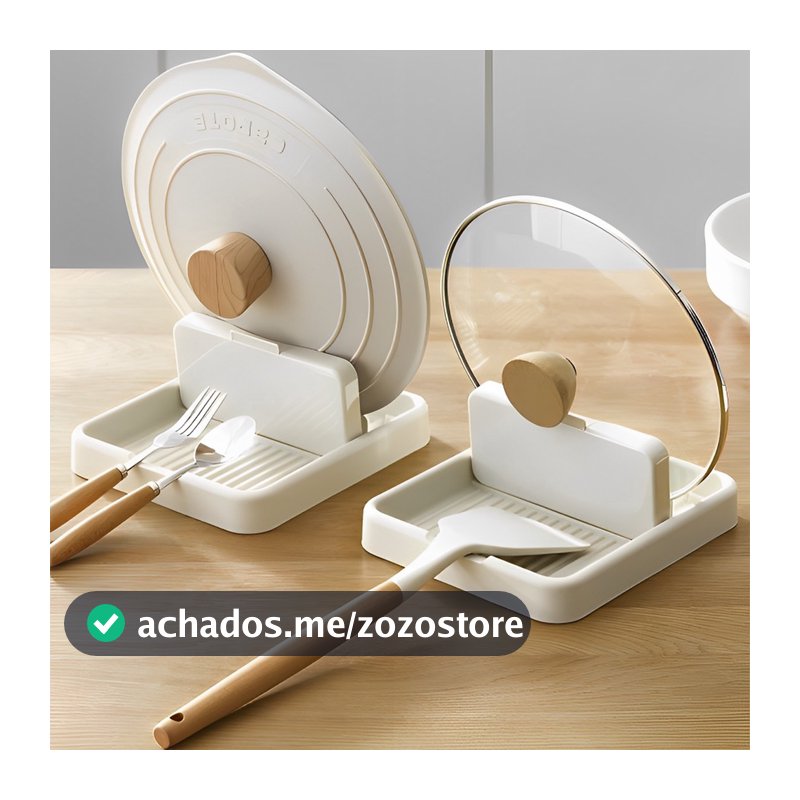 Descanso de Panela Suporte Tampas Porta Talheres Colher Espátula Organizador Cozinha