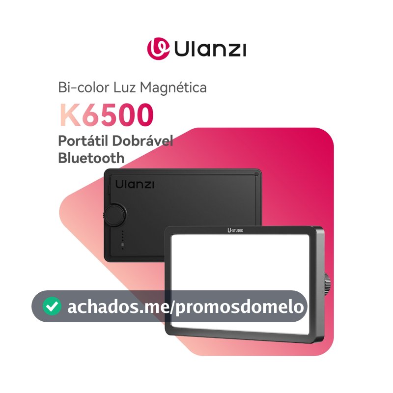 ULANZI K6500 Bi-color Luz De Vídeo Magnética Bluetooth Portátil Dobrável 1/4" Para Vlog