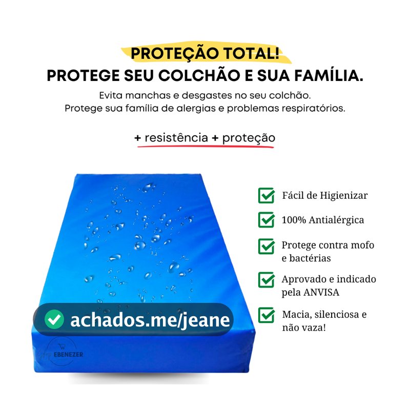 Capa de Colchão Impermeável Solteiro Casal Berço Queen Box Protetor Hospitalar Anti Alergico e Xixi