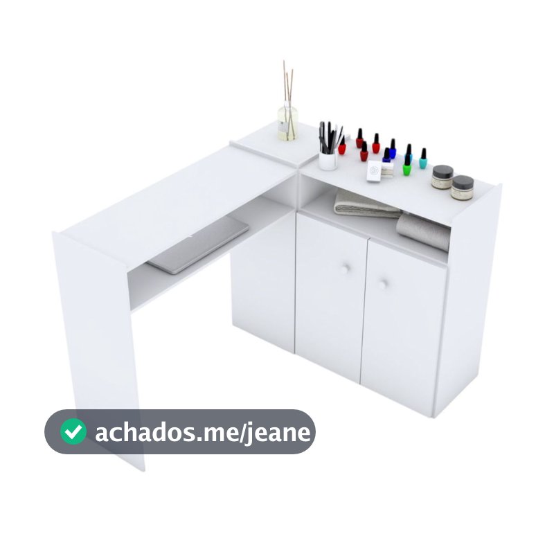 Mesa Para Manicure Em L Cabeleireiro Salão de Beleza MDF Premium
