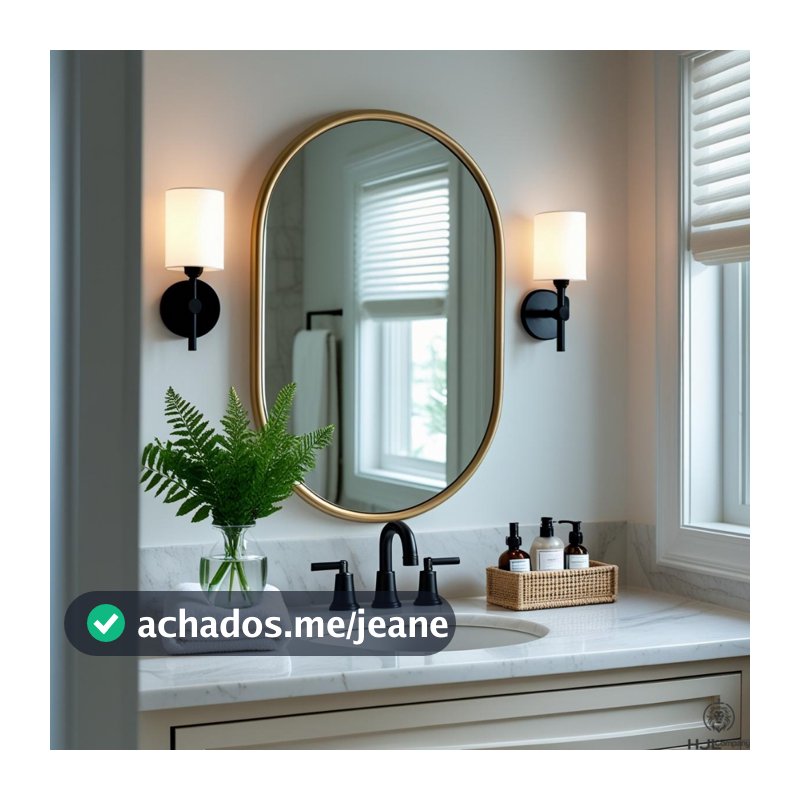 Espelho Oval de Parede Moldura Design Moderno Decorativo Banheiro Quarto – Envio Imediato