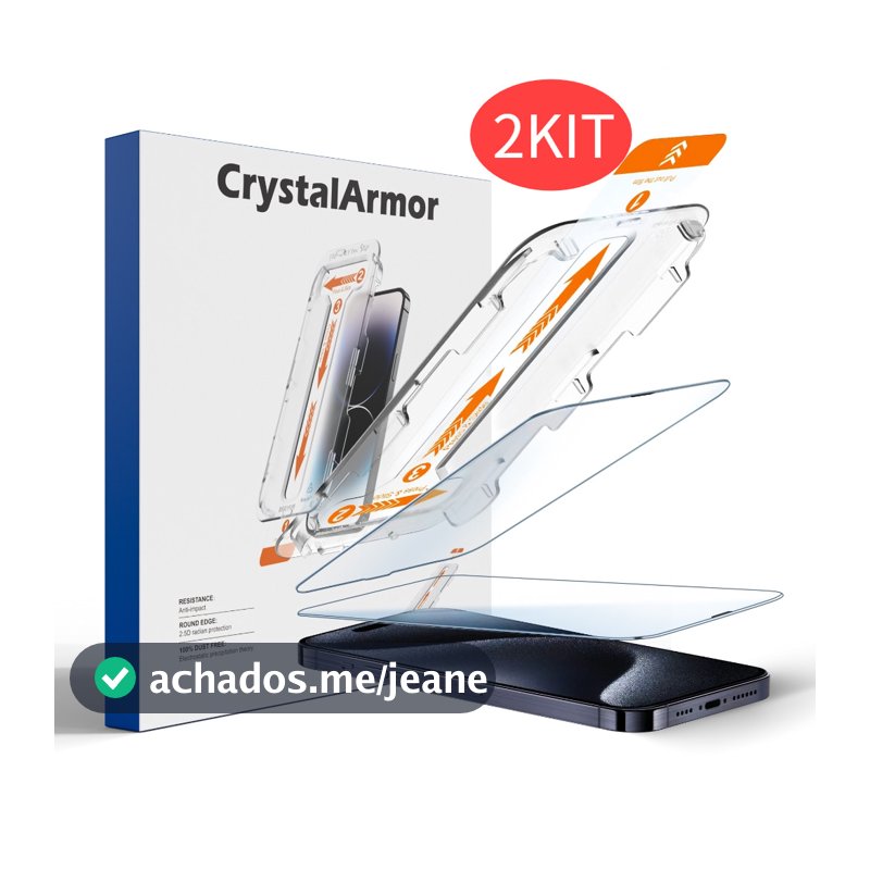 Crystal Armor tela de remoçãoautomática de poeira com vidro emperado para iPhone 11/12/13/14/15/16/17/18 Plus/Pro/ProMax