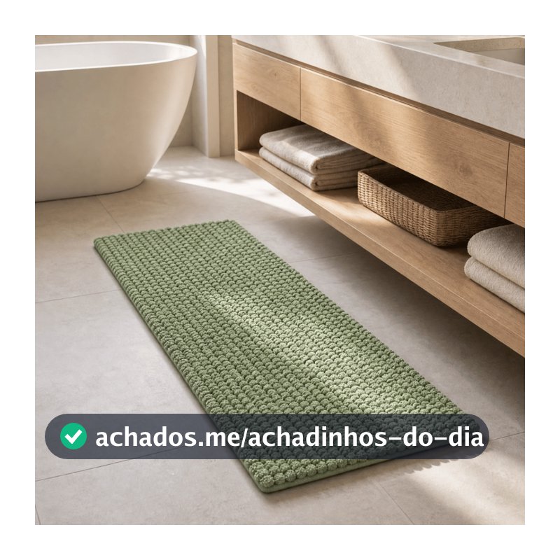 Tapete Banheiro Passadeira Pipoca 40x100cm Mikasa By Chalesco - Macarrão Bolinha Antiderrapante