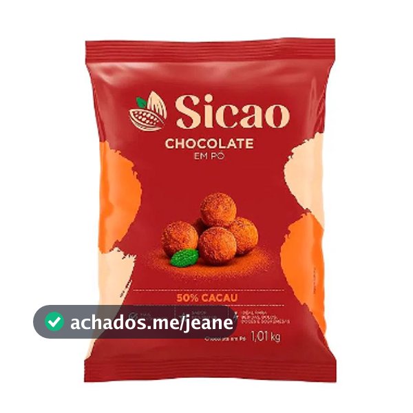 Chocolate em Pó 50% Cacau 1,01Kg SICAO