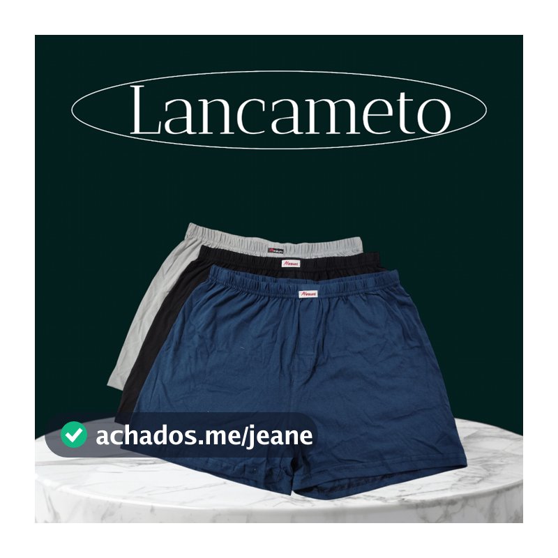KIT DE 3 CUECA SAMBA CANÇÃO MASCULINO 100% ALGODÃO SHORTS PIJAMA DE DORMIR PRETO/MARINHO/CINZA PRATA