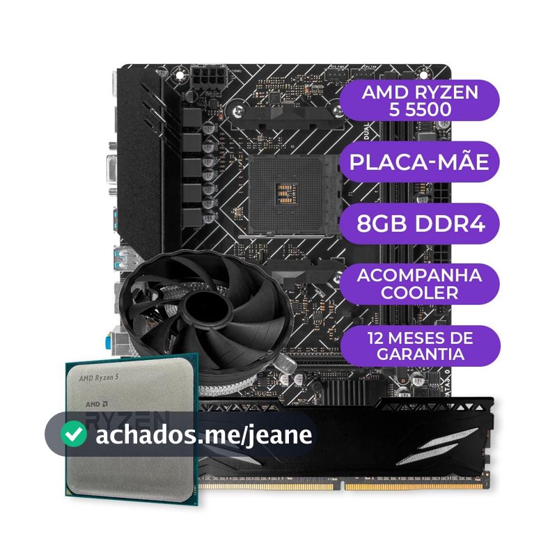 Kit Upgrade Gamer AMD Ryzen 5 5500, AM4, 8GB DDR4