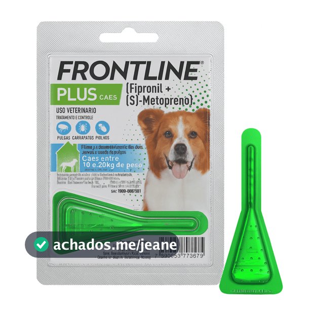 Frontline Plus 10 a 20 Kg Antipulgas e Carrapatos – 1 Pipeta