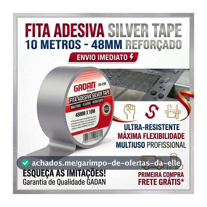 Fita Adesiva Multiuso 48mm x 10m - Resistente, Flexível e Impermeável