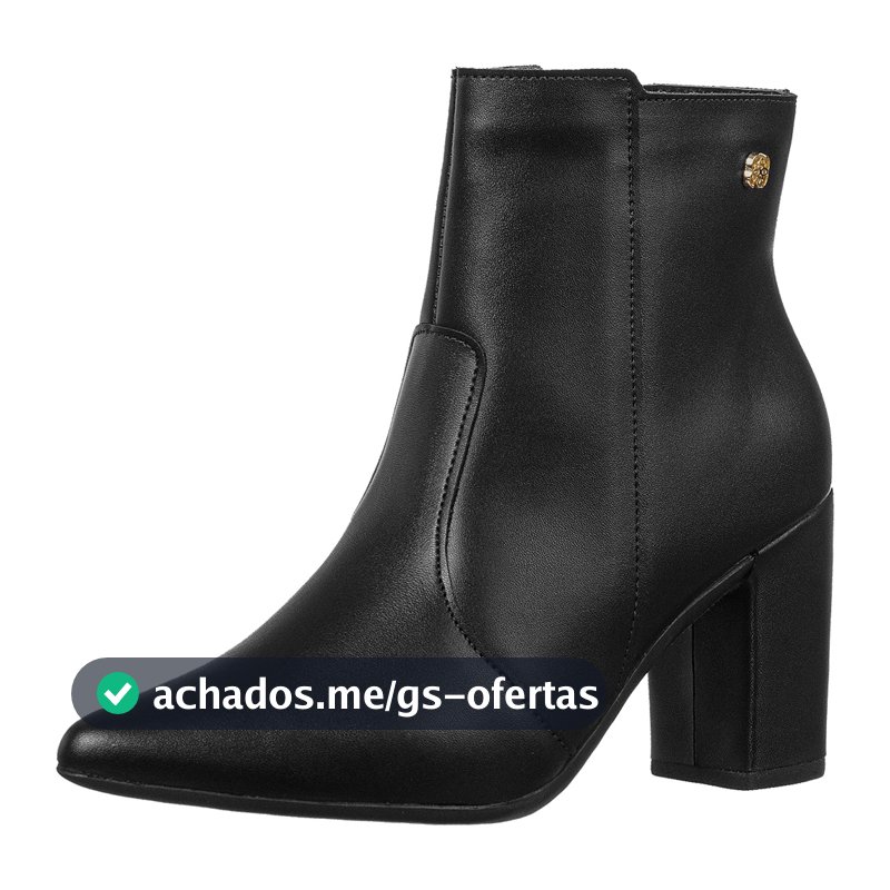 Bota feminina Gigil bico fino salto alto com zíper