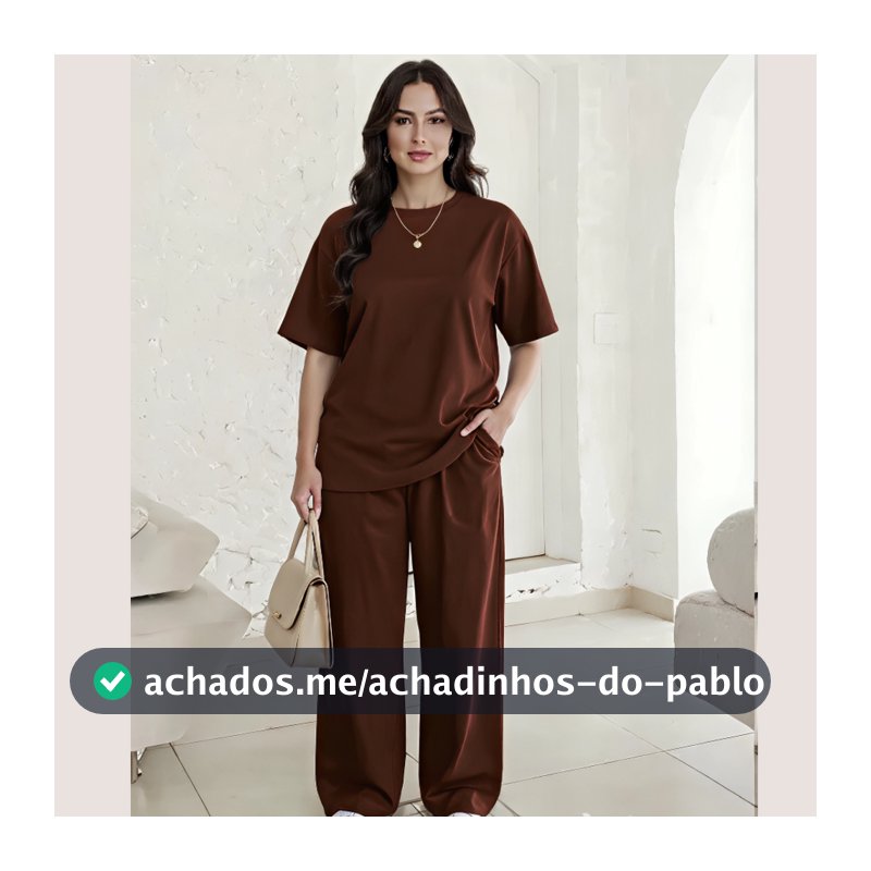 Conjunto Blusa feminina over e Calça estilo pantalona