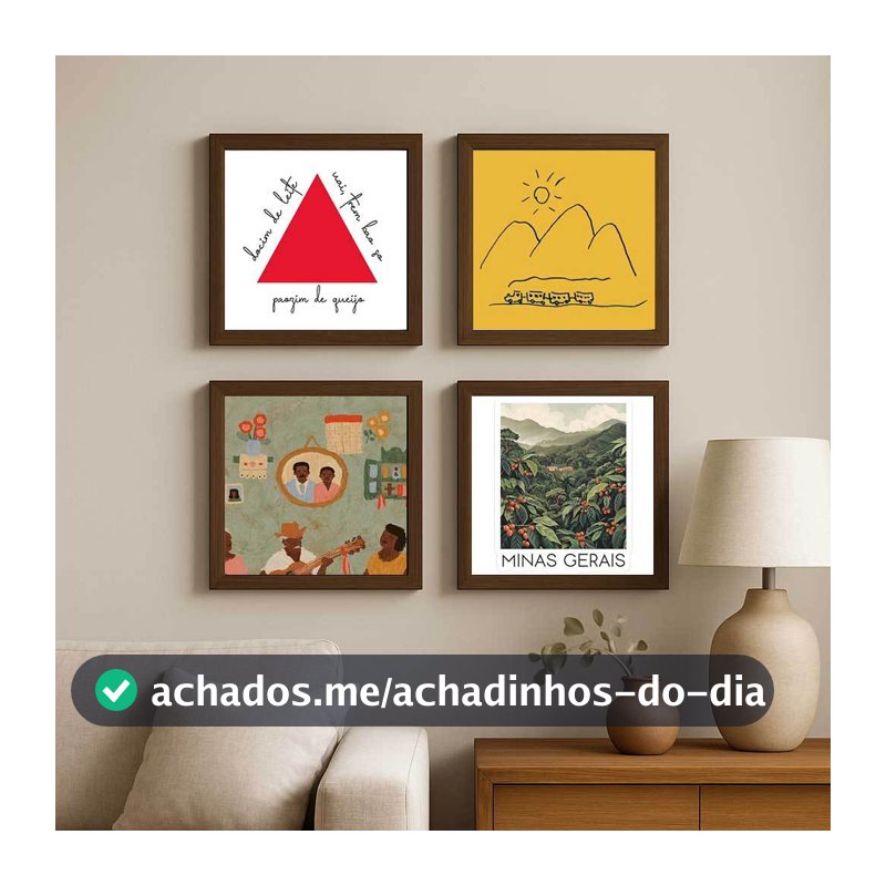 Kit 4 Placas Decorativas Brasil Cultura e Regiões