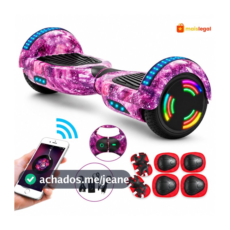 Overboard Infantil 6.5" - Skate Elétrico com Caixa de Som Bluetooth e Bateria Longa Duração