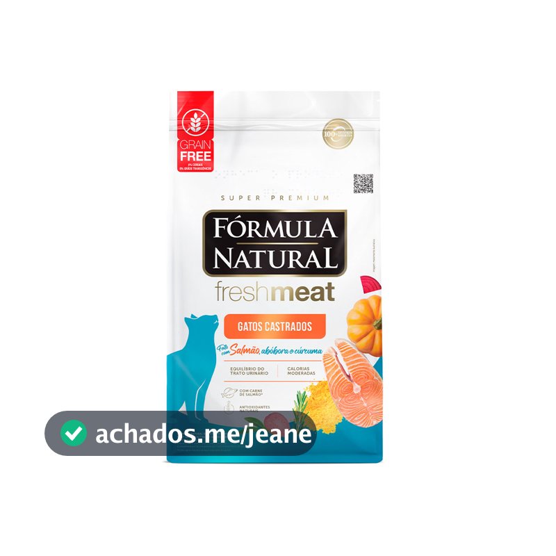FORMULA NATURAL FRESH MEAT GATO CASTRADO SABOR SALMAO 10,1KG