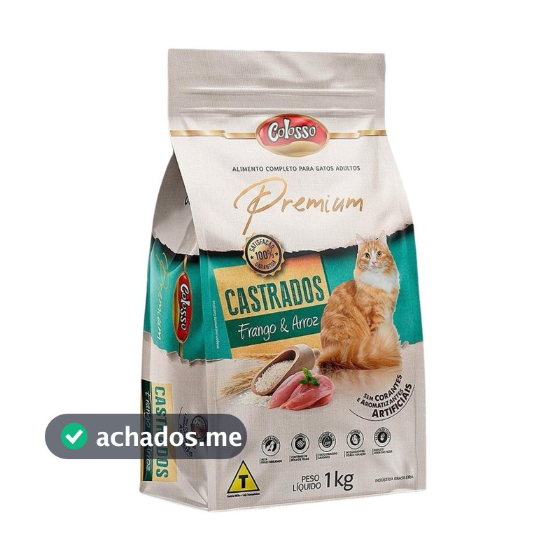 Ração Colosso Premium Gato Castrado 1 Kg Frango Envio Rápido