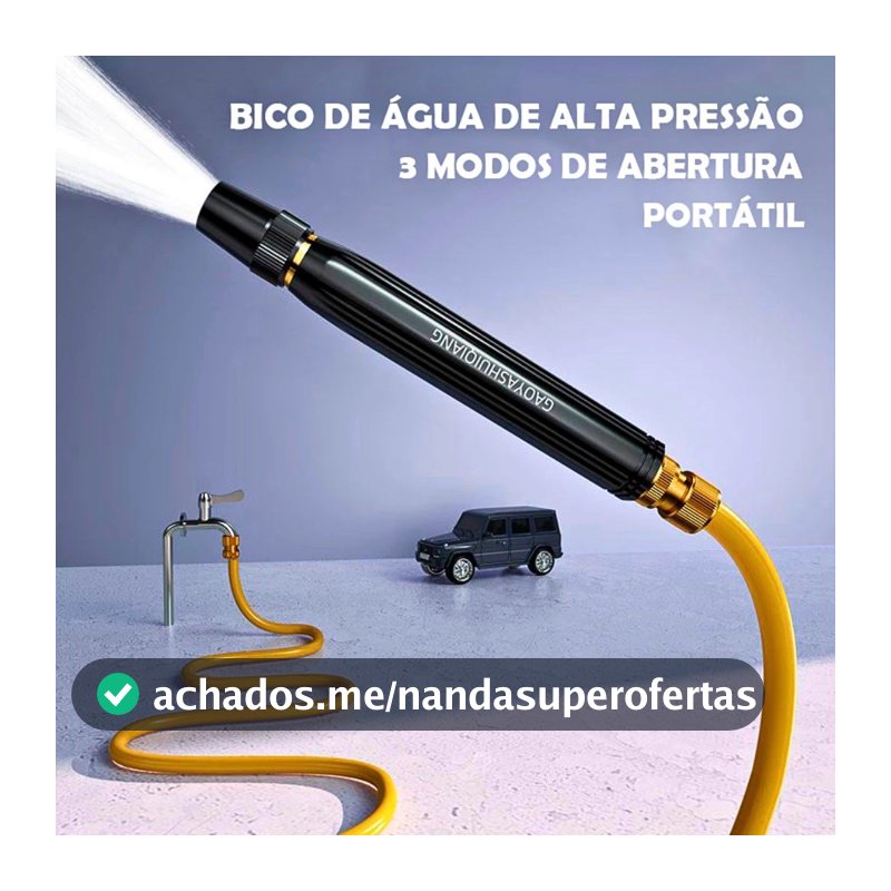 Kit 3 Em 1 Bico Alta Pressão Para Mangueira + Conector Top