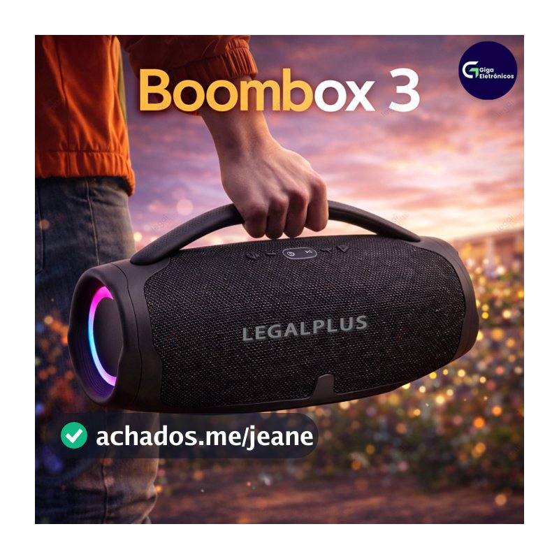 Caixa De Som Boombox 3 Bluetooth  70W Grave Forte Compacta Resistente Água Pen-Drive Aux Diferentes tamanhos