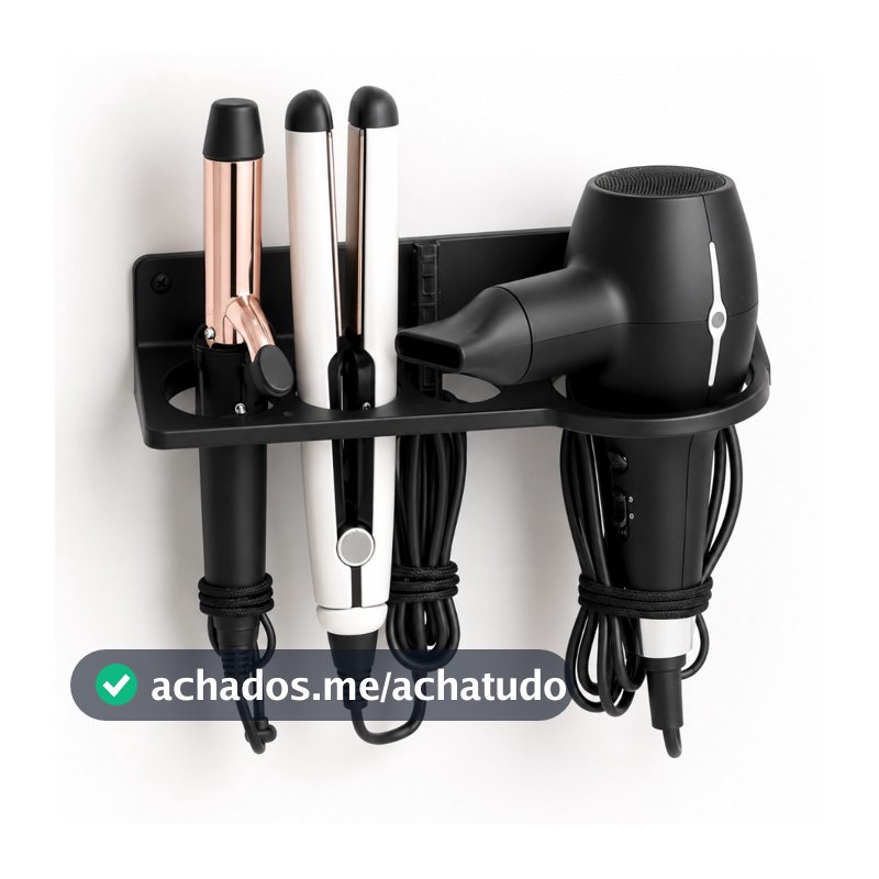 Suporte De Parede Multifuncional Chapinha Babyliss Secador De Cabelo Organizador De Salão Banheiro