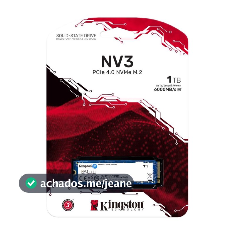 SSD M.2 NVMe 1TB Kingston NV3 SNV3S/1000G