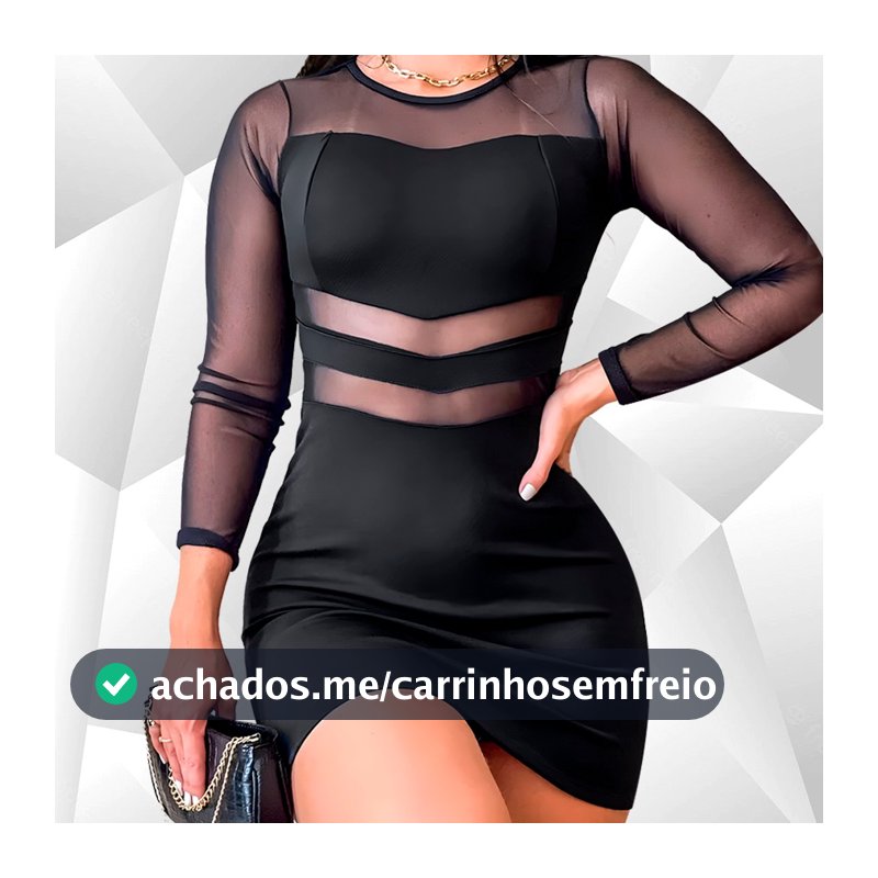 Vestido V, Manga Tule, Moda Gringa