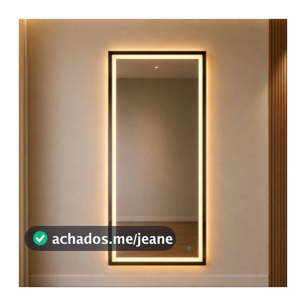 Espelho Retangular Grande de Parede Com ou Sem LED para Banheiro Quarto Camarim Closet