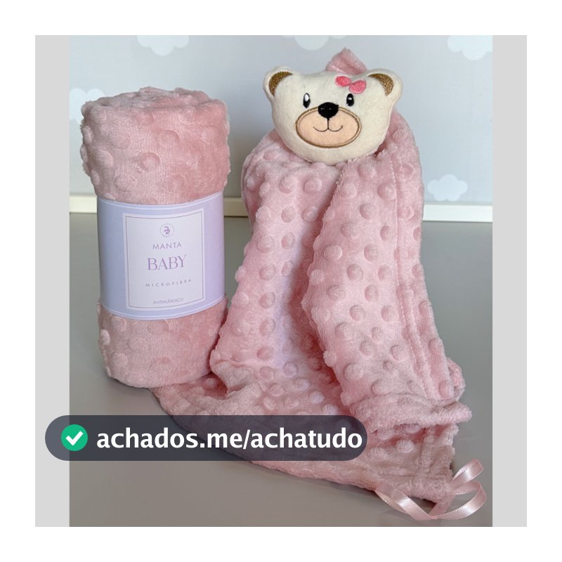 Kit Manta + Naninha Bebê Fleece Pipoquinha | Super Macio e Quentinho