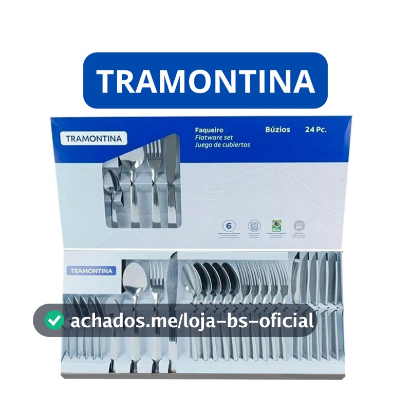 Kit de talheres 24 Peças Faqueiro Aço Inox Búzios Tramontina garfo faca colher ORIGINAL