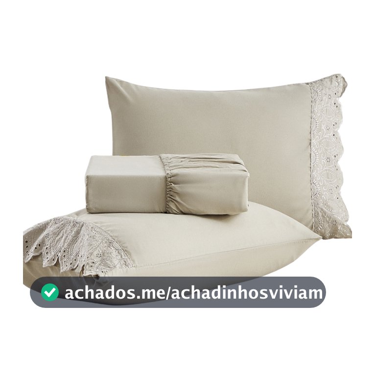 Jogo de Lençol Veneza Percal 300 fios Lese Bordado Inglês Micropercal King Queen Casal Solteiro