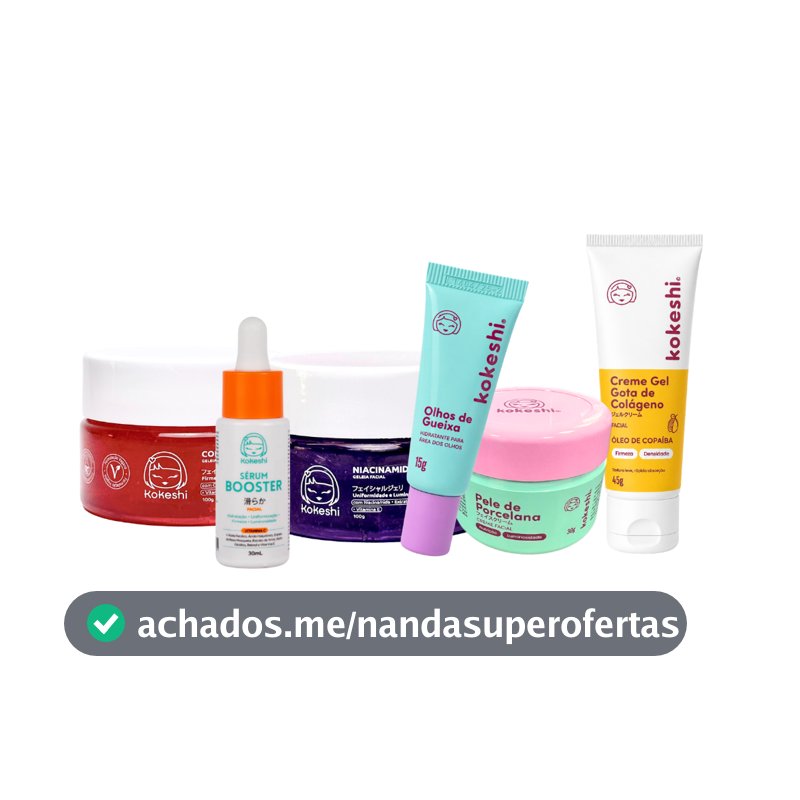 Kit Skincare Kokeshi Cosméticos Completo 6 Itens Hidratação e Tratamento Facial