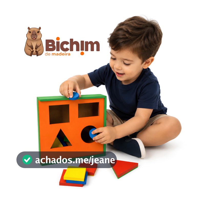 Brinquedo Didático Caixa Encaixe Formas Geométricas Pedagógico Montessori Infantil Educativo Em Madeira