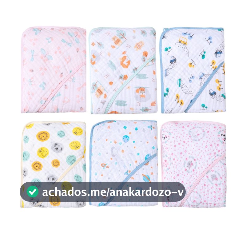 Toalha de Banho Fralda Soft com Capuz para Bebê  OU  Kit com 2, 3 ou 4 Toalhas