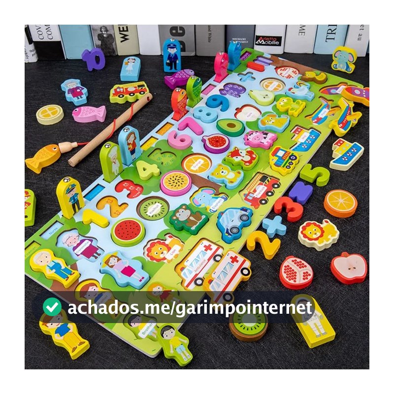 Brinquedo Didático Educativo Menina Menino Presente Pedagógico Tabuleiro Montessori Infantil Varias Atividades