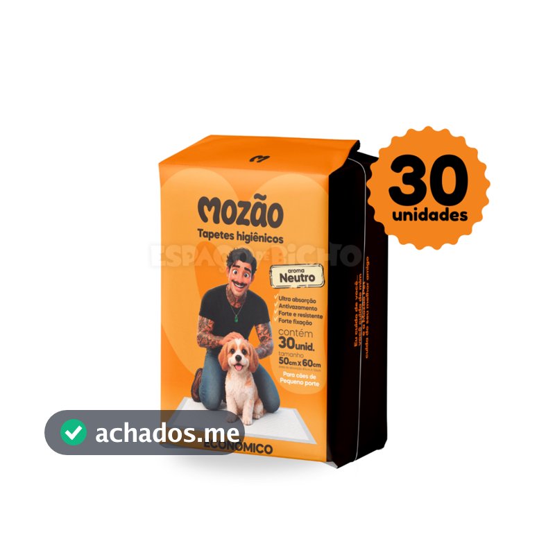Tapete Higiênico Mozão Aroma Neutro 50cm x 60cm 30unidades