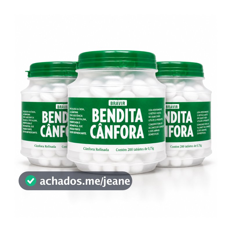 Bendita Cânfora Pote com 200 Pastilhas de 0,75g cada 150g | Entrega Mais Rápida | A mais vendida!