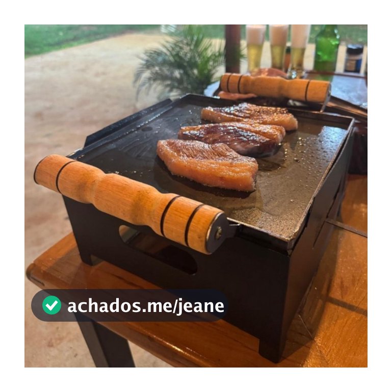Churrasqueira Chapa A Álcool Em Ferro Funcional Cabo Madeira