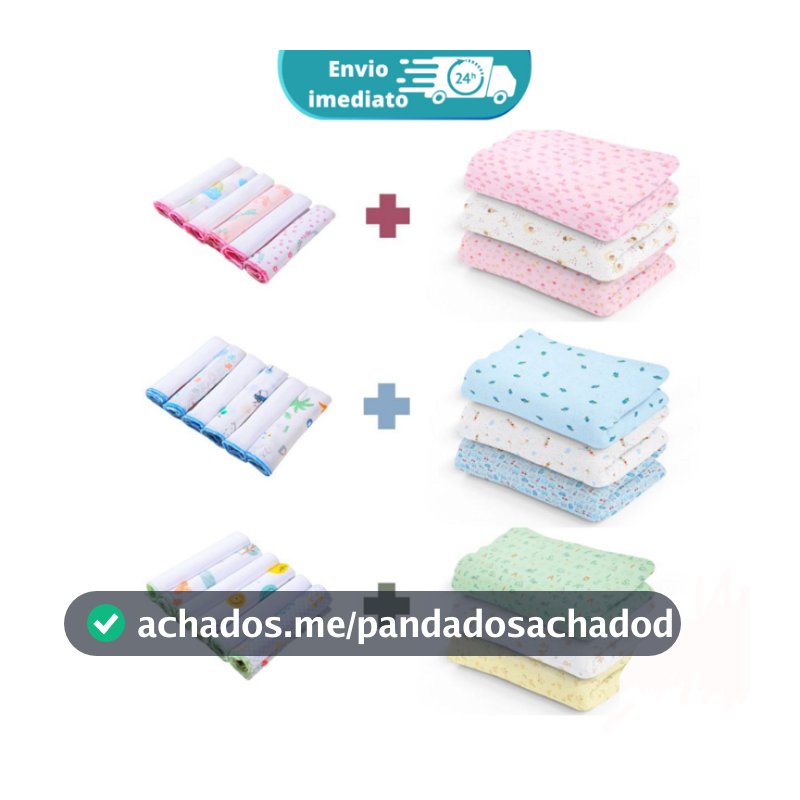Kit Enxoval Cueiro e Paninho de boca ( 9 PEÇAS ) Bebê