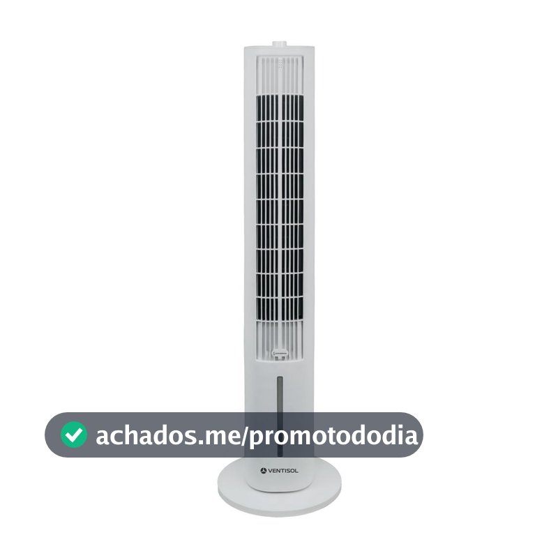 Ventilador Torre Climatizador Ventisol Clit Abastece 3,6 Litros 5 em 1 Silencioso