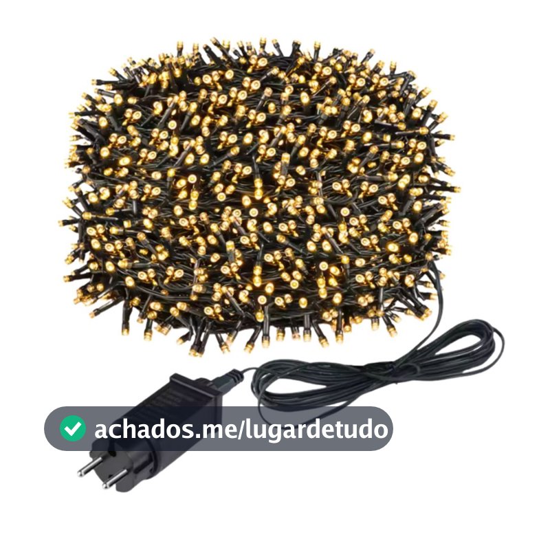 Cordão Led Com Strobo 500 Leds 50Metros Prova D'água Natal Luzes Pisca Pisca amarelo Branco Quente
