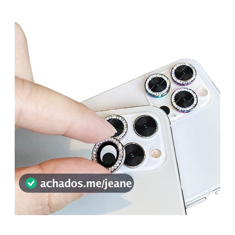 Kit Proteção Lente da Câmera Para iPhone 11 12 13 14 15 16 16 Pro Max Diamante - Charme e Beleza